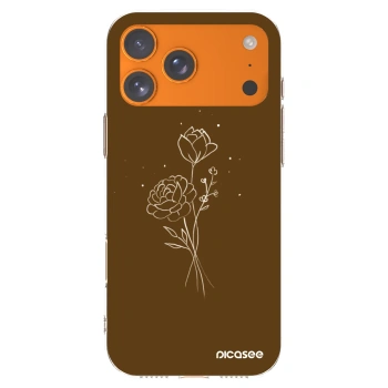 Picasee Apple iPhone 17 Pro Max Hülle - Transparentes Silikon - Brown flowers