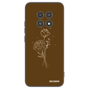 Picasee Realme 12X Hülle - Schwarzes Silikon - Brown flowers