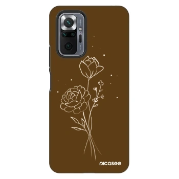 Hülle für Xiaomi Redmi Note 10 Pro - Brown flowers