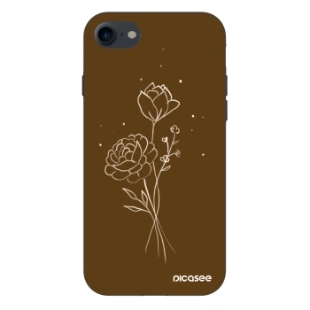 Hülle für Apple iPhone SE 2020 - Brown flowers