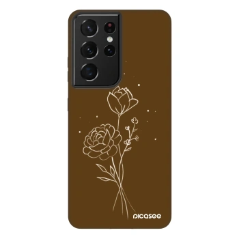Picasee Fashion Case für Samsung Galaxy S21 Ultra 5G G998B - Brown flowers