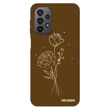 Hülle für Samsung Galaxy A23 A235F 4G - Brown flowers