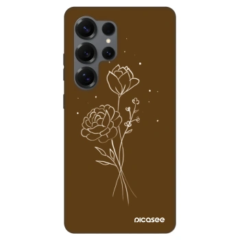 Picasee Fashion Case PowerShare pro Samsung Galaxy S25 Ultra 5G - Brown flowers