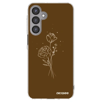 Picasee Samsung Galaxy A16 4G Hülle - Transparentes Silikon - Brown flowers