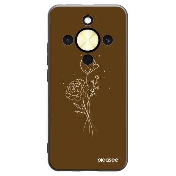 Picasee Honor Magic8 Lite 5G Hülle - Schwarzes Silikon - Brown flowers