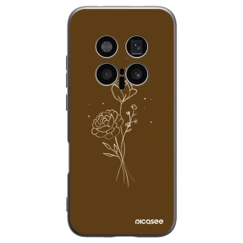 Picasee Honor Magic8 Pro 5G Hülle - Schwarzes Silikon - Brown flowers