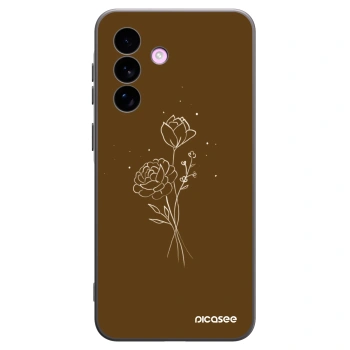 Picasee Samsung Galaxy A57 5G Hülle - Schwarzes Silikon - Brown flowers