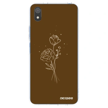 Picasee Xiaomi Redmi 7A Hülle - Transparentes Silikon - Brown flowers