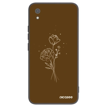 Picasee Xiaomi Redmi 7A Hülle - Schwarzes Silikon - Brown flowers