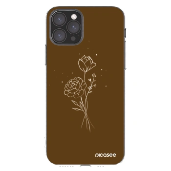 Picasee Apple iPhone 11 Pro Hülle - Transparentes Silikon - Brown flowers