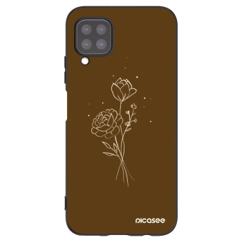 Picasee Huawei P40 Lite Hülle - Schwarzes Silikon - Brown flowers