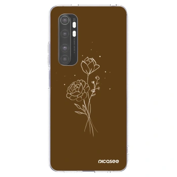 Picasee Xiaomi Mi Note 10 Lite Hülle - Transparentes Silikon - Brown flowers