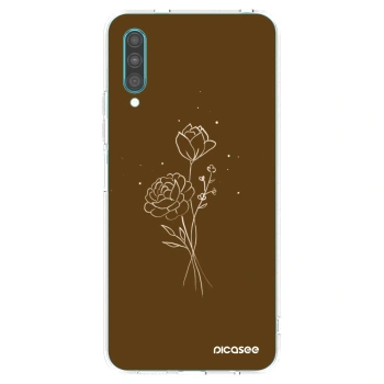 Picasee Samsung Galaxy A30s A307F Hülle - Transparentes Silikon - Brown flowers