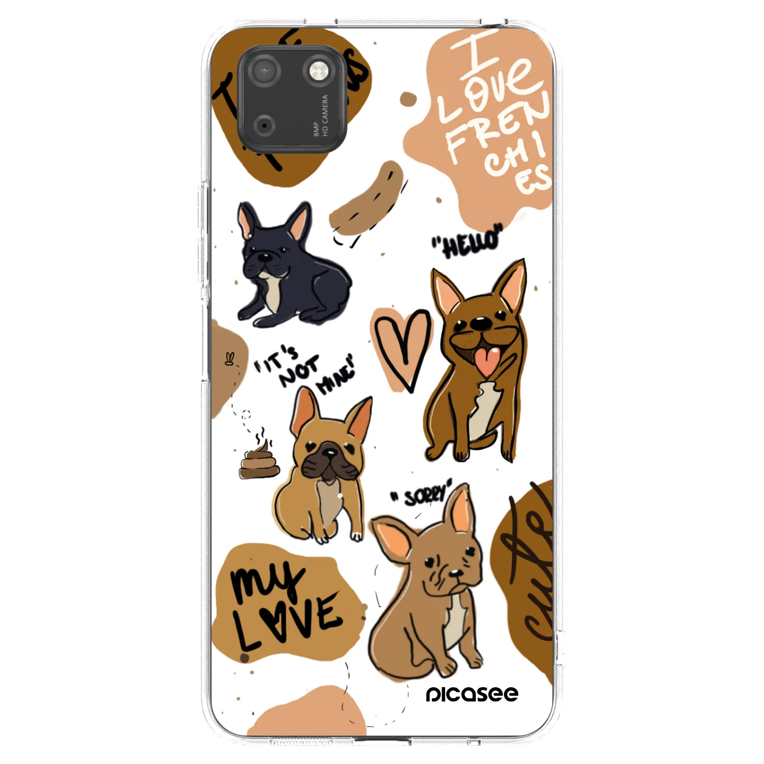 Picasee Huawei Y5P Hülle - Transparentes Silikon - Frenchies