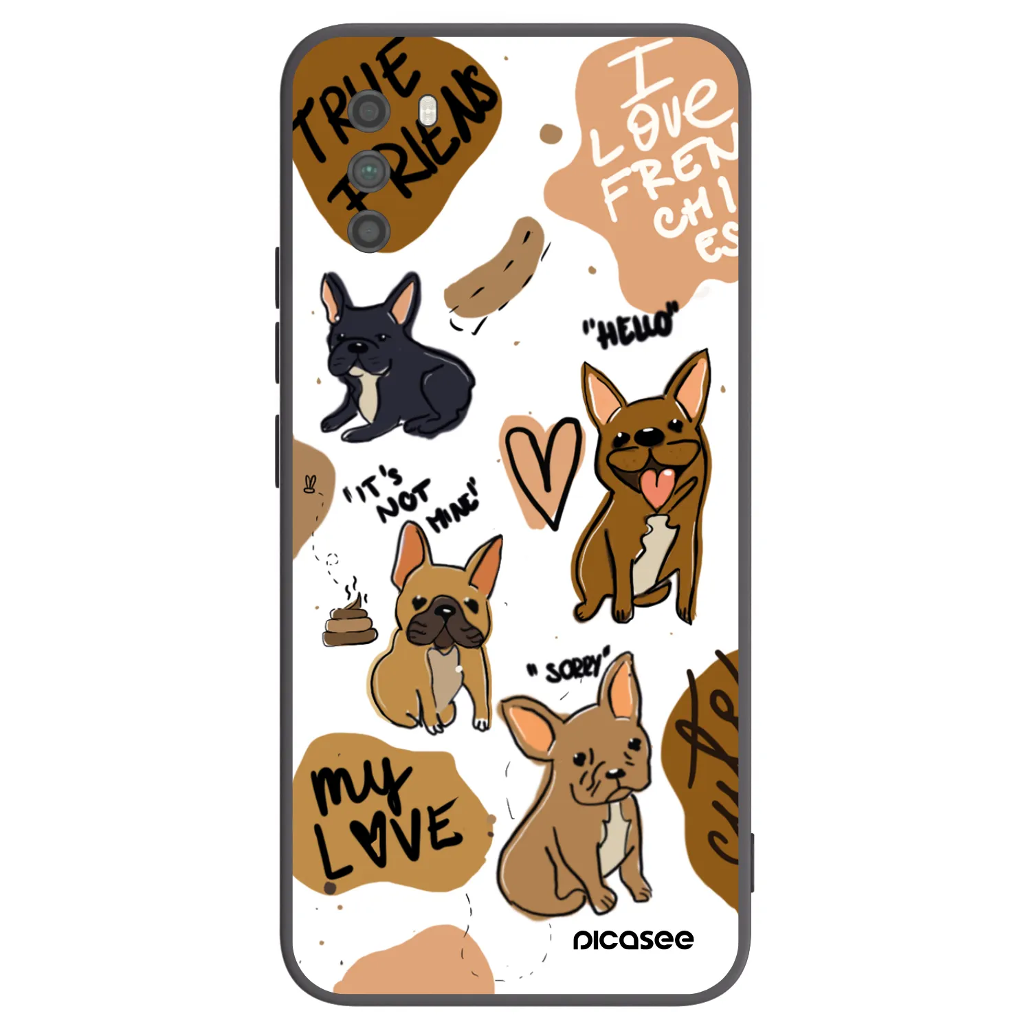 Picasee Xiaomi Poco M3 Hülle - Schwarzes Silikon - Frenchies