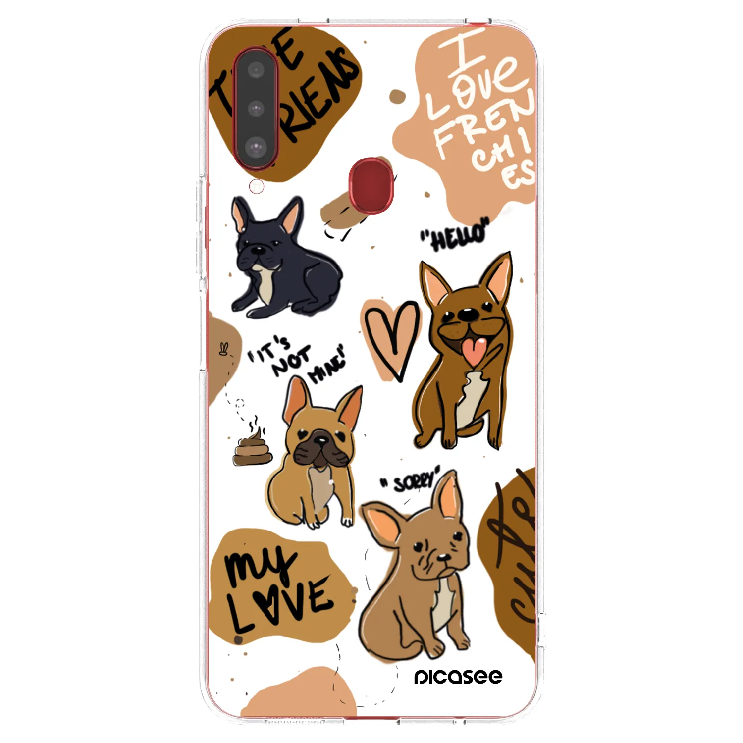 Picasee Samsung Galaxy A20s Hülle - Transparentes Silikon - Frenchies