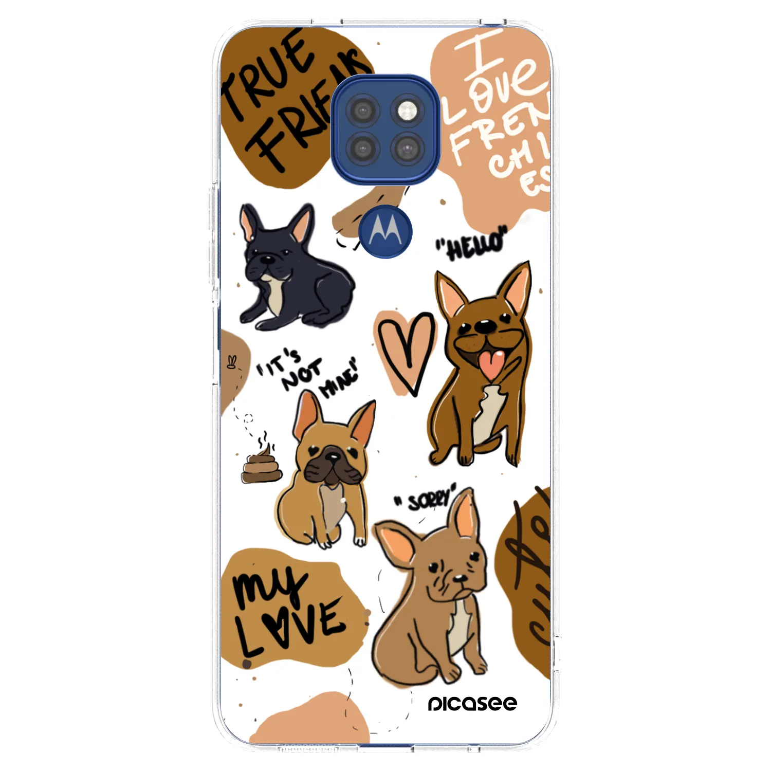 Picasee Motorola Moto G9 Play Hülle - Transparentes Silikon - Frenchies