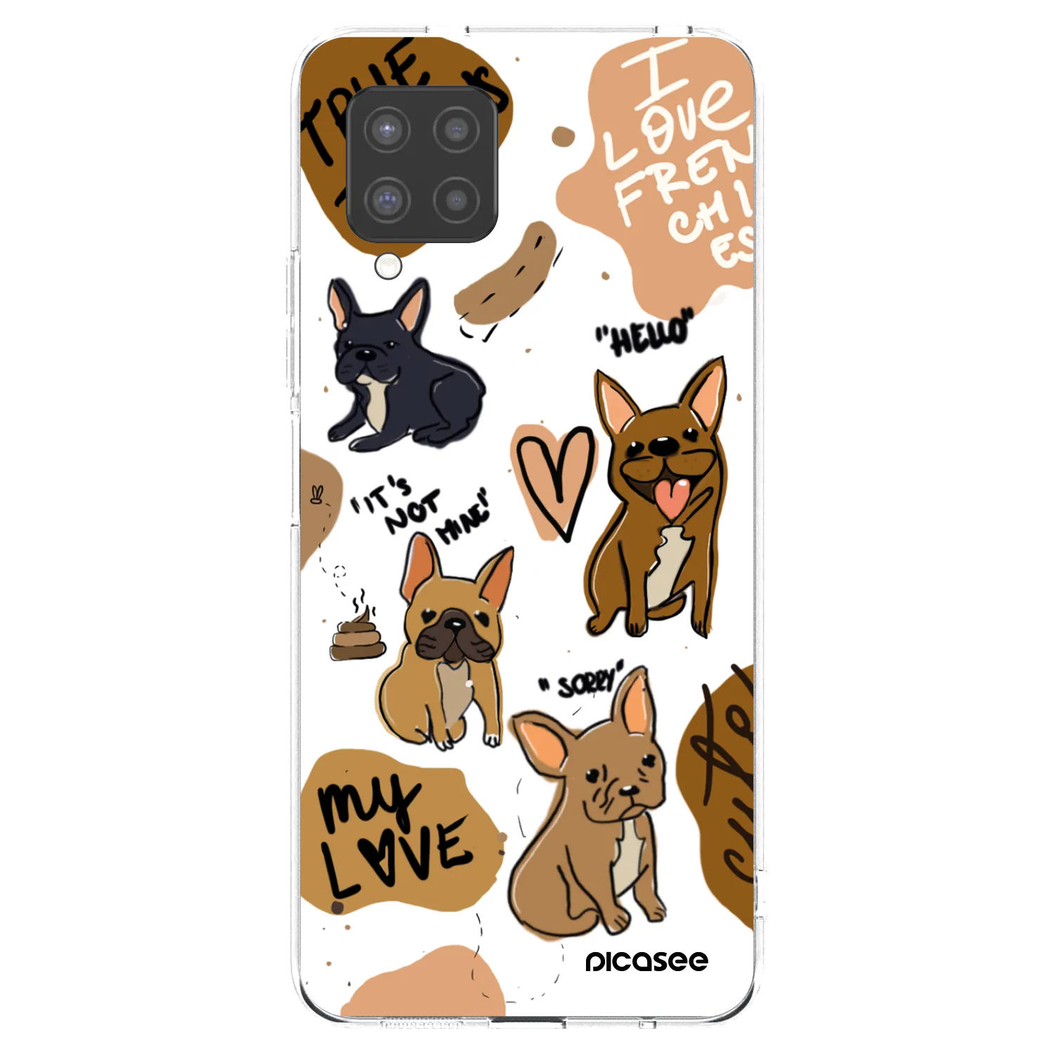 Picasee Samsung Galaxy A42 A426B Hülle - Transparentes Silikon - Frenchies