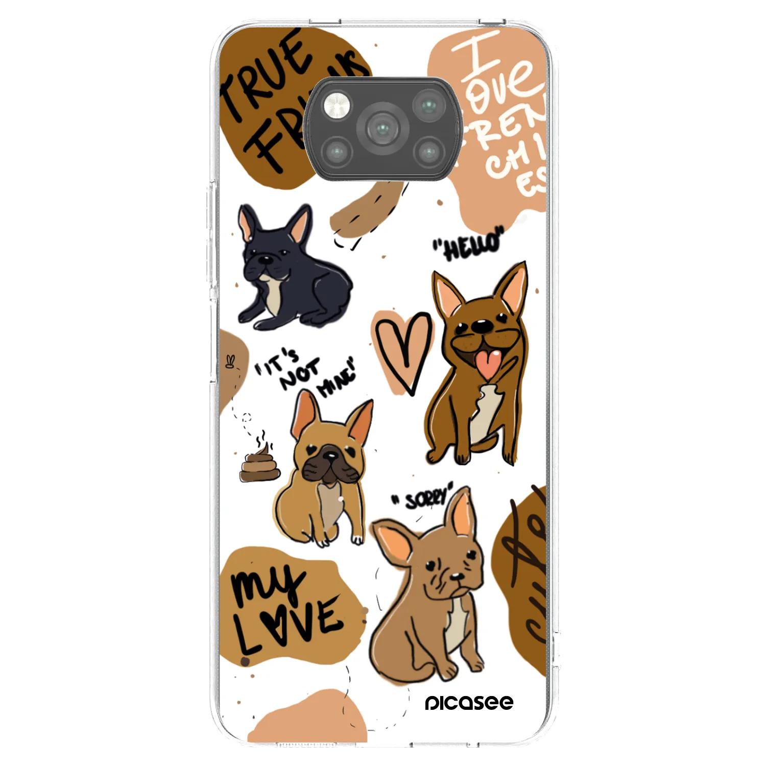 Picasee Xiaomi Poco X3 Pro Hülle - Schwarzes Silikon - Frenchies