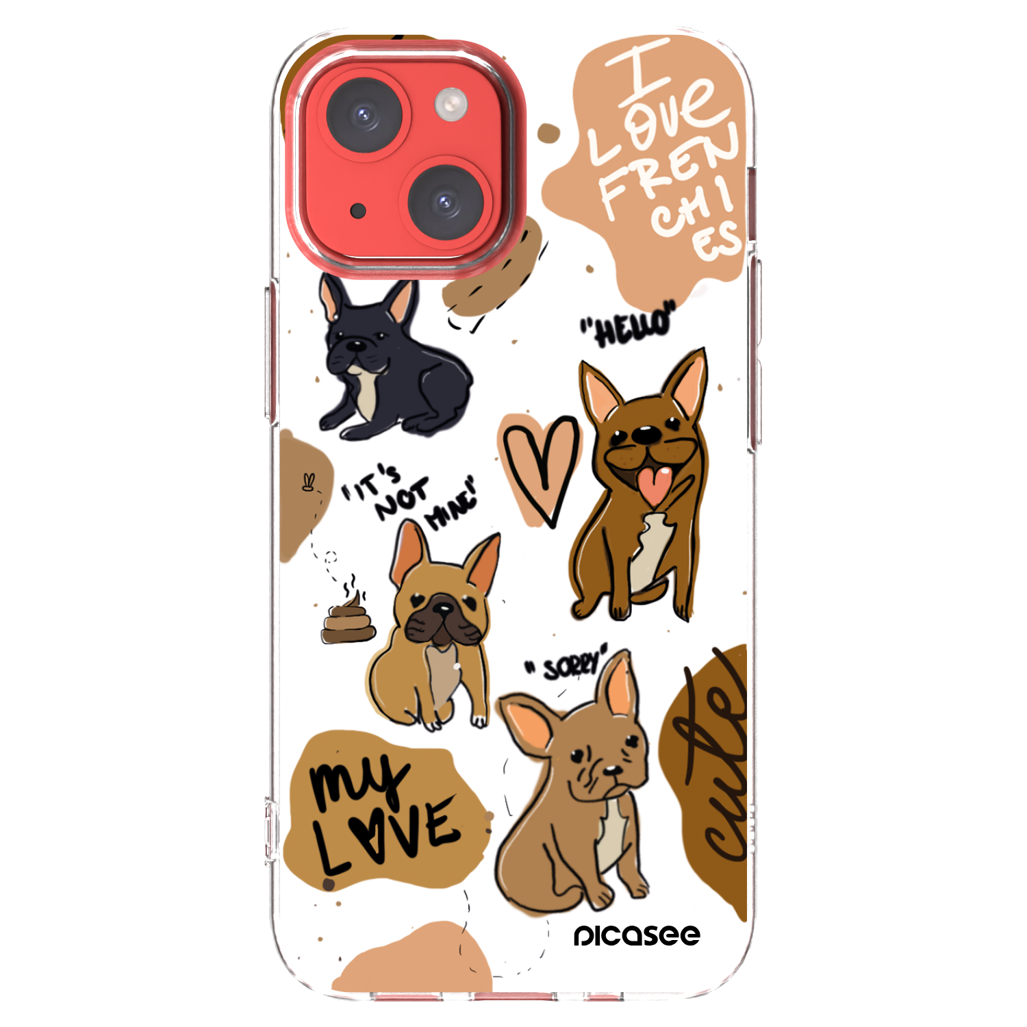 Picasee Apple iPhone 13 mini Hülle - Transparentes Silikon - Frenchies