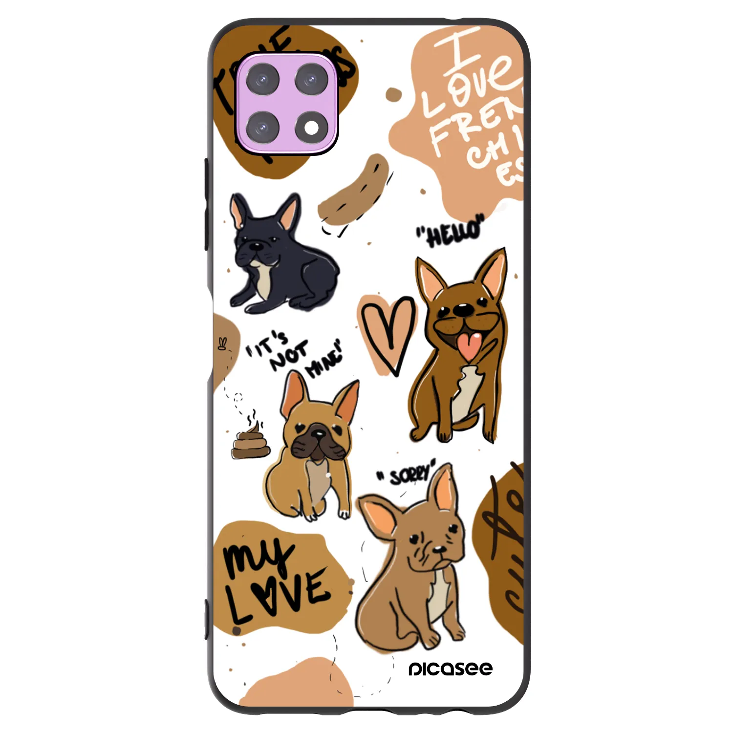 Picasee Samsung Galaxy A22 A226B 5G Hülle - Schwarzes Silikon - Frenchies