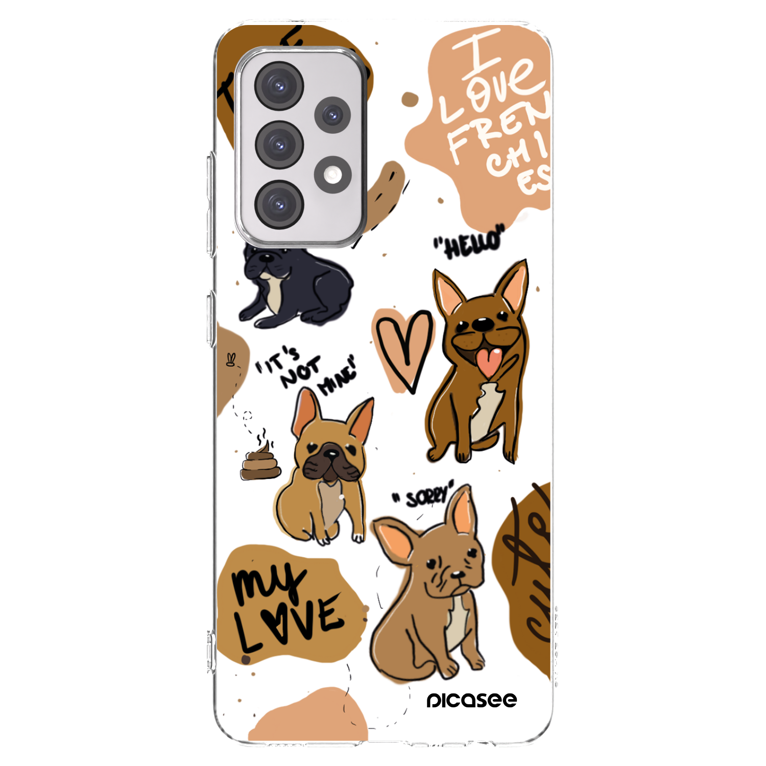Picasee Samsung Galaxy A52s 5G A528B Hülle - Transparentes Silikon - Frenchies