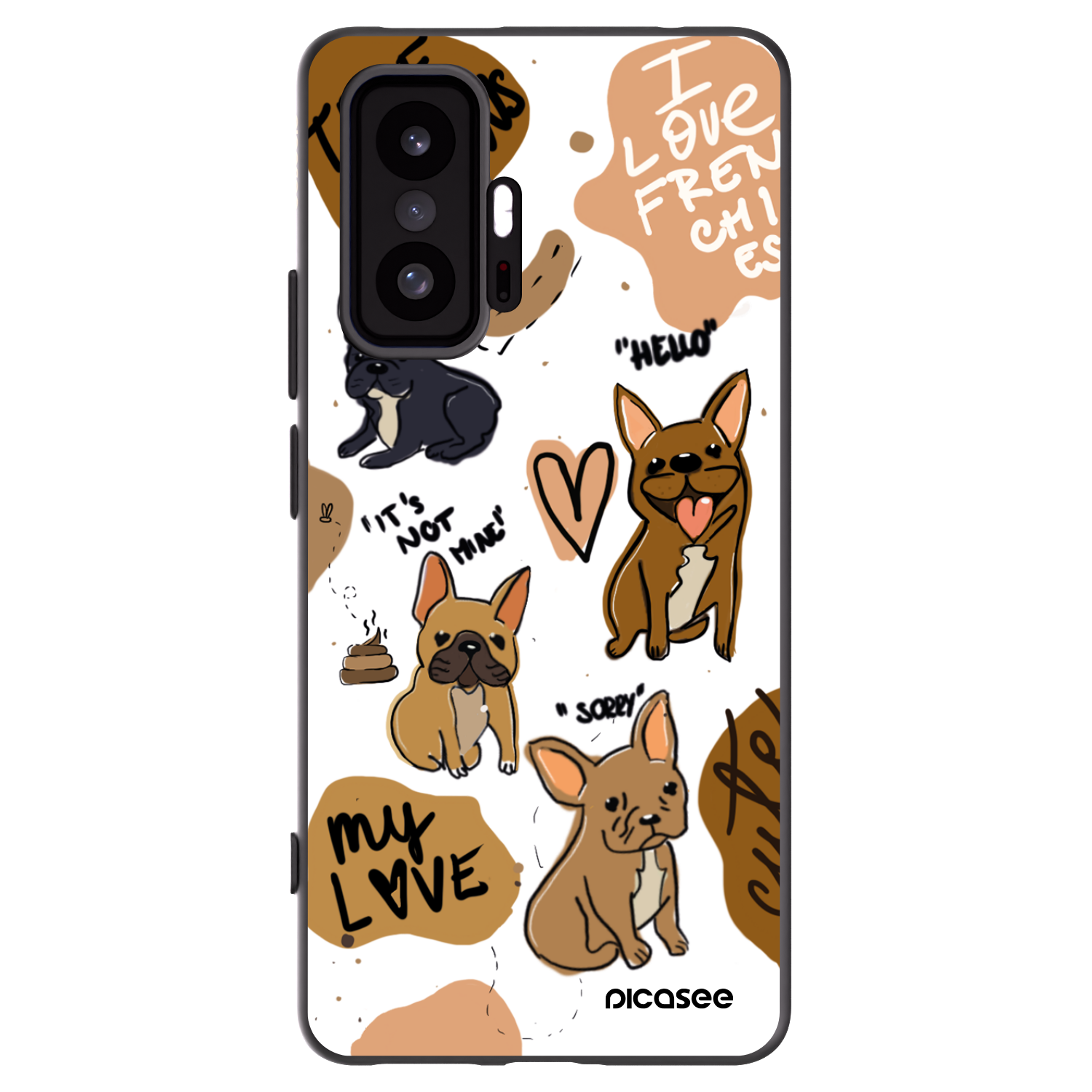 Picasee Xiaomi 11T Hülle - Schwarzes Silikon - Frenchies