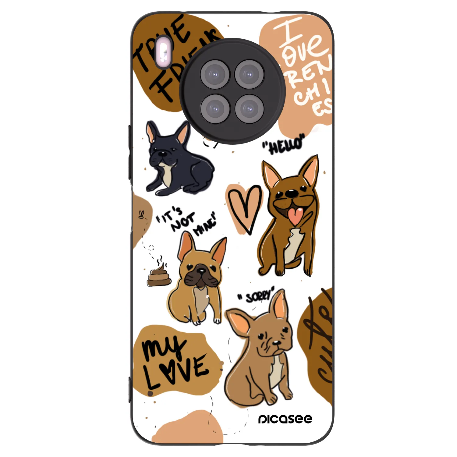 Picasee Huawei Nova 8i Hülle - Schwarzes Silikon - Frenchies