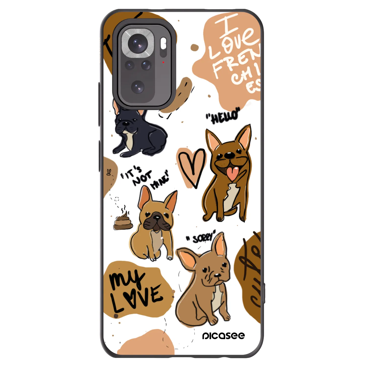 Picasee Xiaomi Redmi Note 11S 4G Hülle - Schwarzes Silikon - Frenchies