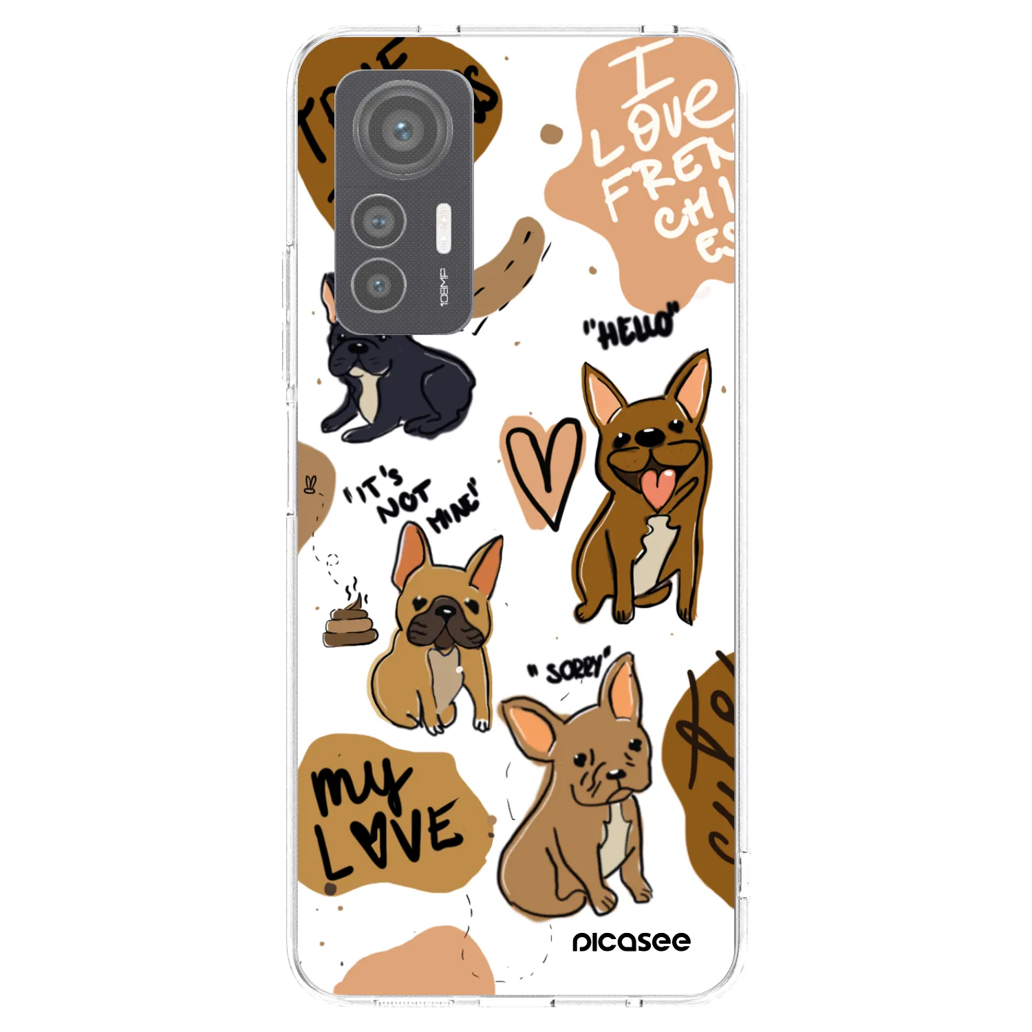 Picasee Xiaomi 12 Lite Hülle - Transparentes Silikon - Frenchies