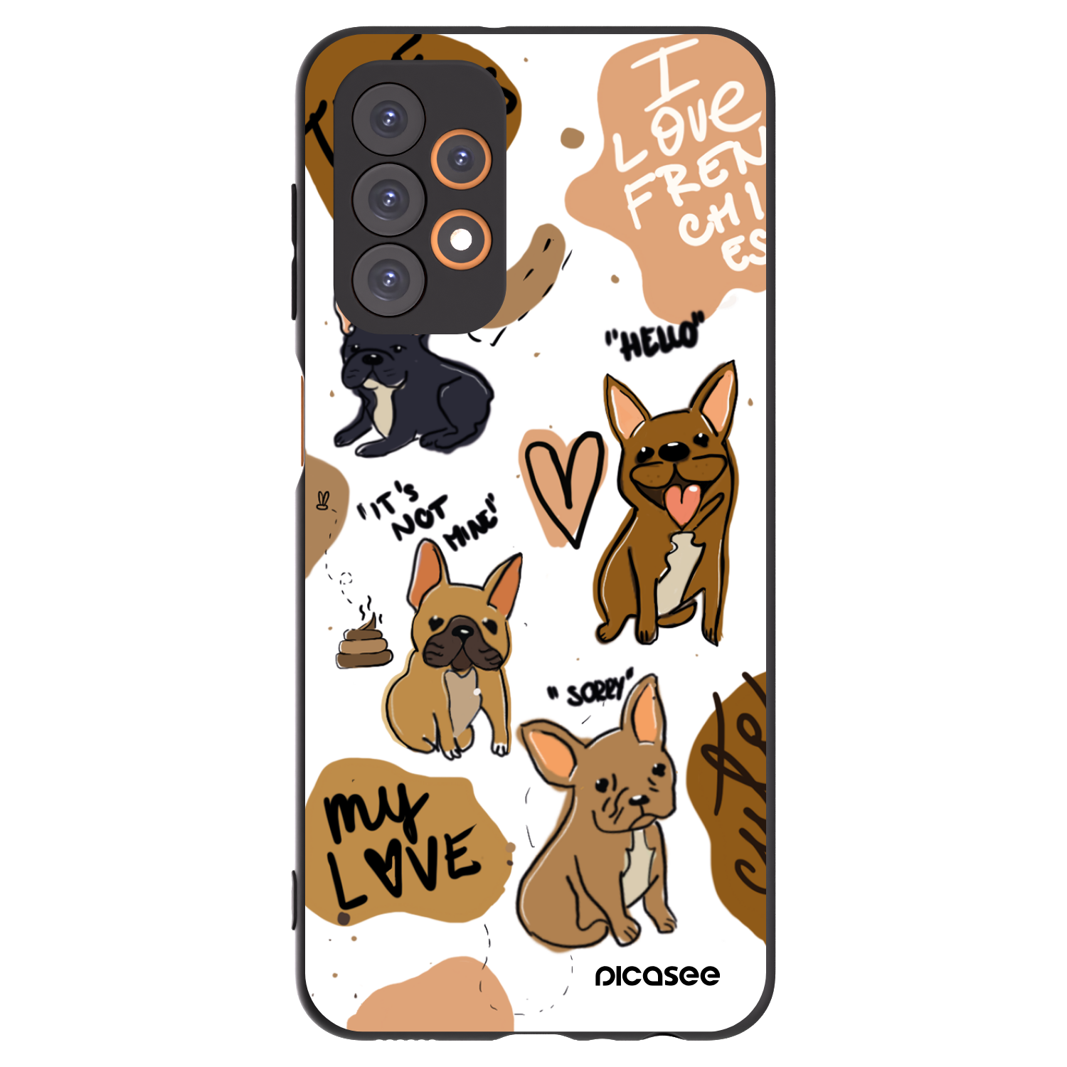 Picasee Samsung Galaxy A23 A236B 5G Hülle - Schwarzes Silikon - Frenchies