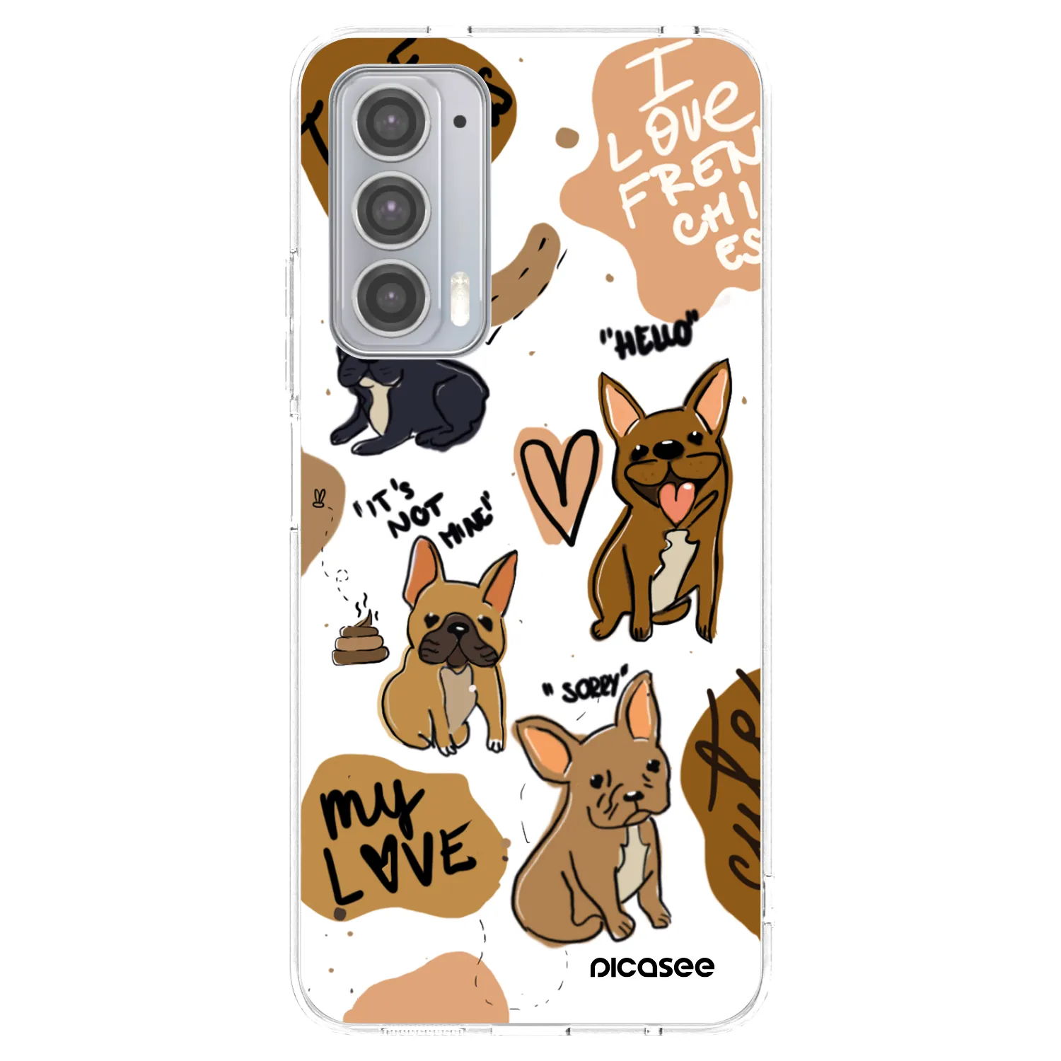 Picasee Motorola Edge 20 Hülle - Transparentes Silikon - Frenchies