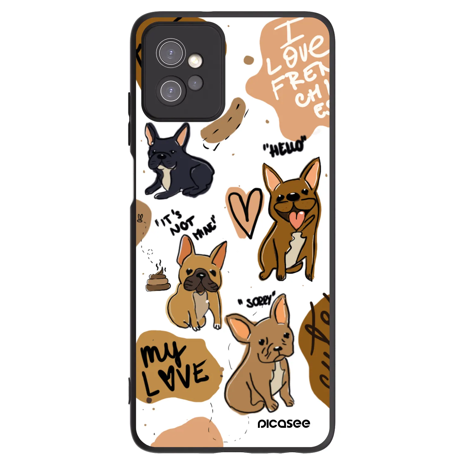 Picasee Motorola Moto G32 Hülle - Schwarzes Silikon - Frenchies