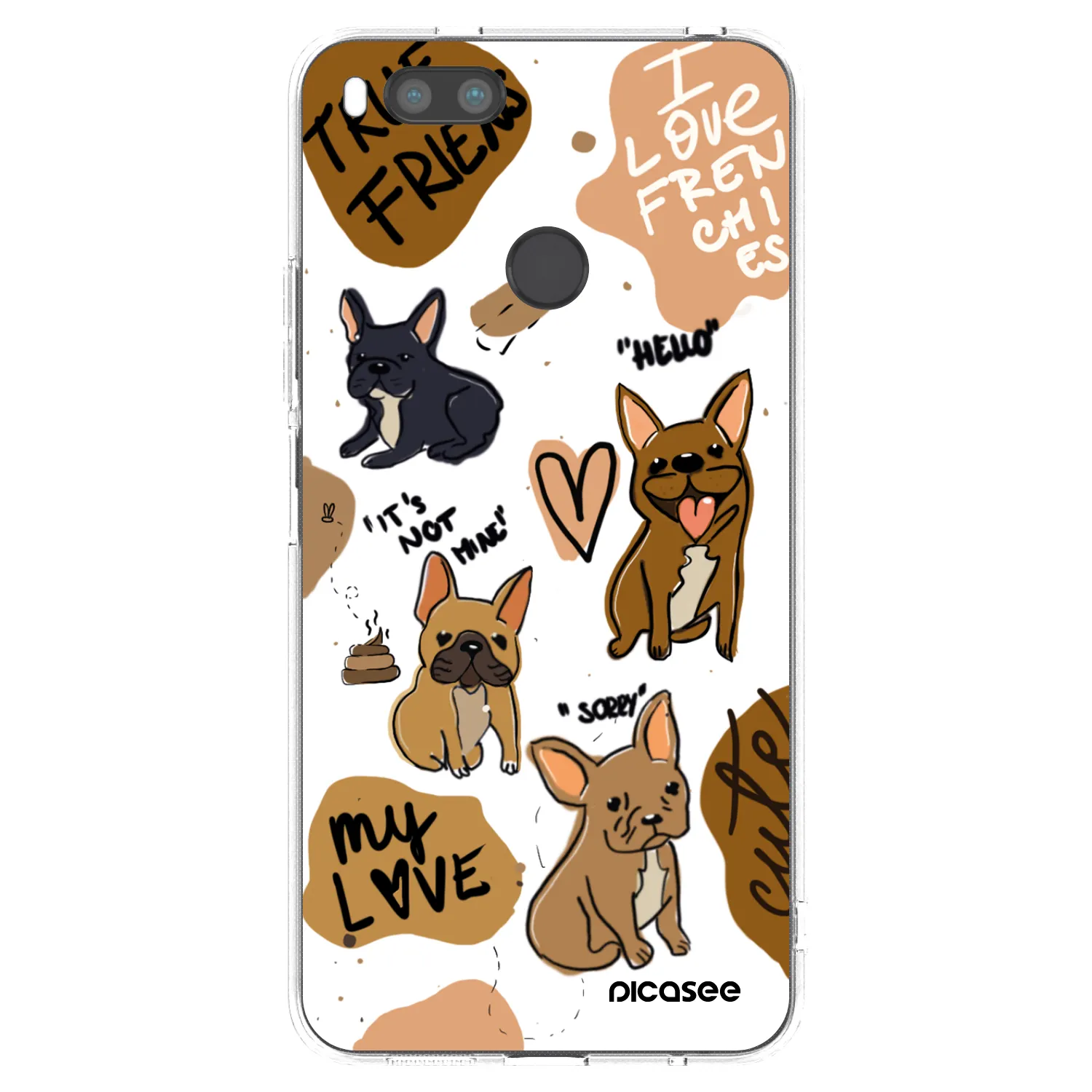 Picasee Xiaomi Redmi A1 Hülle - Transparentes Silikon - Frenchies