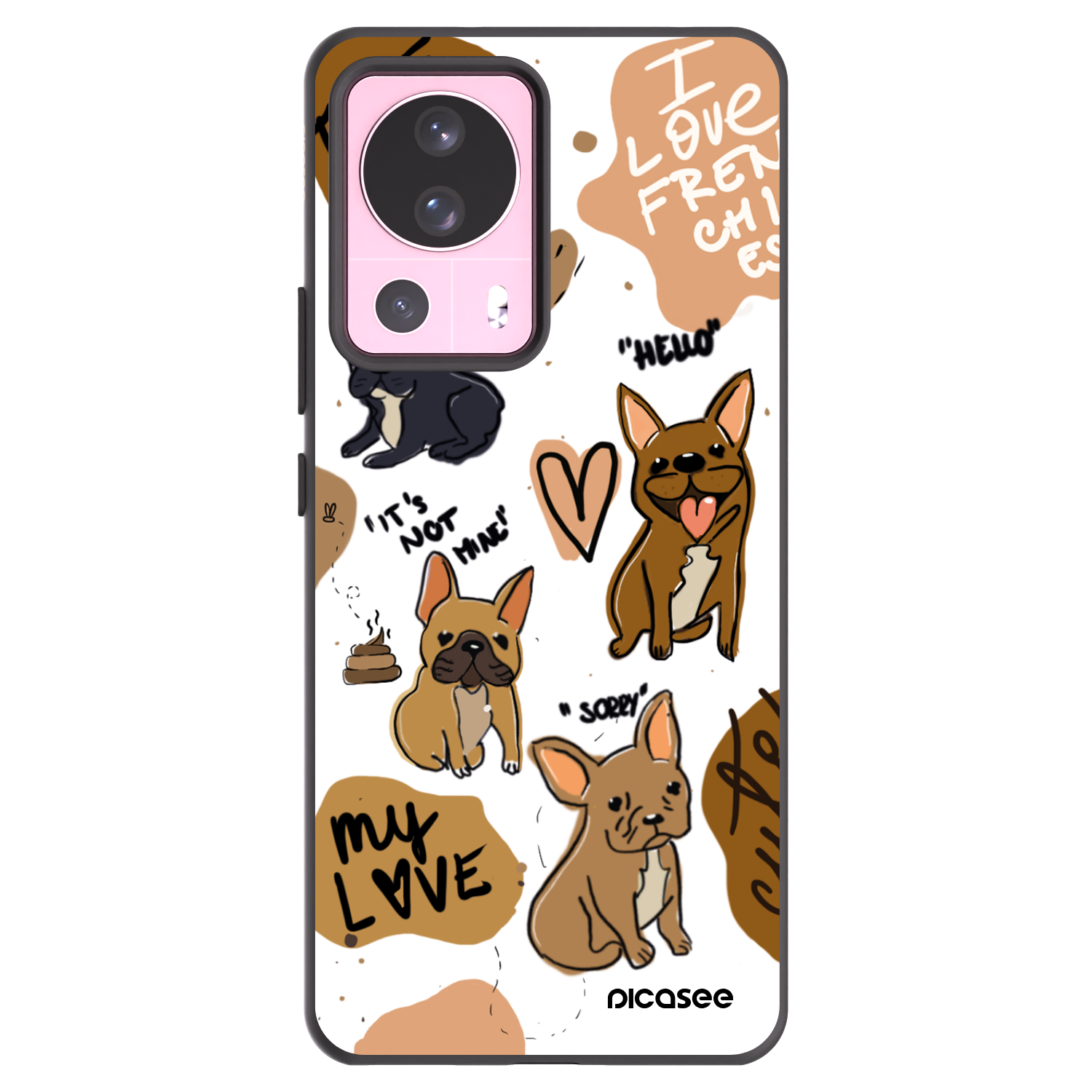 Picasee Xiaomi 13 Lite Hülle - Schwarzes Silikon - Frenchies