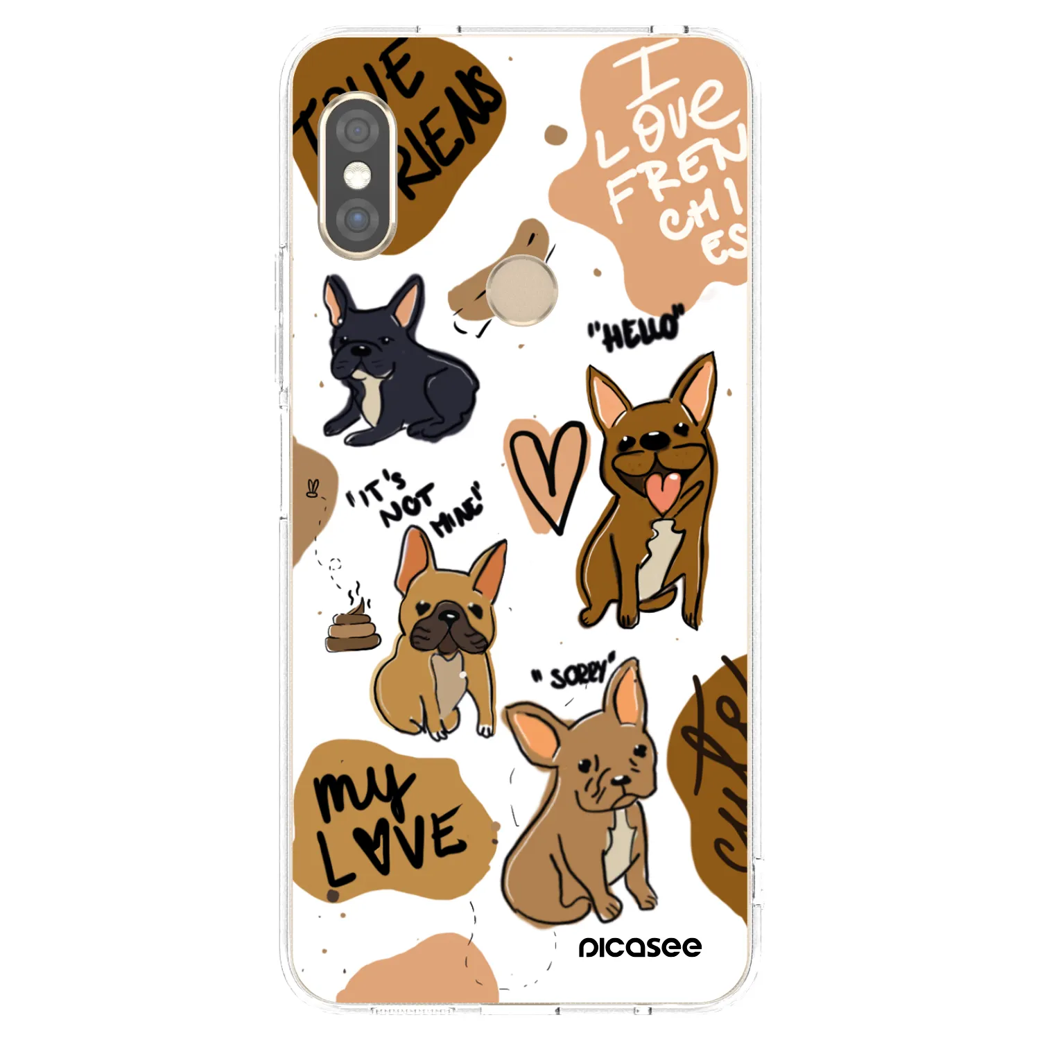 Picasee Xiaomi Redmi Note 5 Global Hülle - Transparentes Silikon - Frenchies