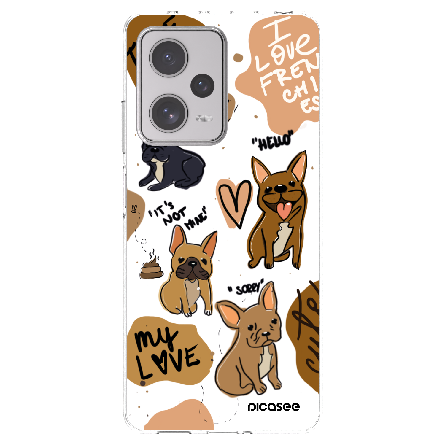 Picasee Xiaomi Redmi Note 12 Pro+ 5G Hülle - Transparentes Silikon - Frenchies