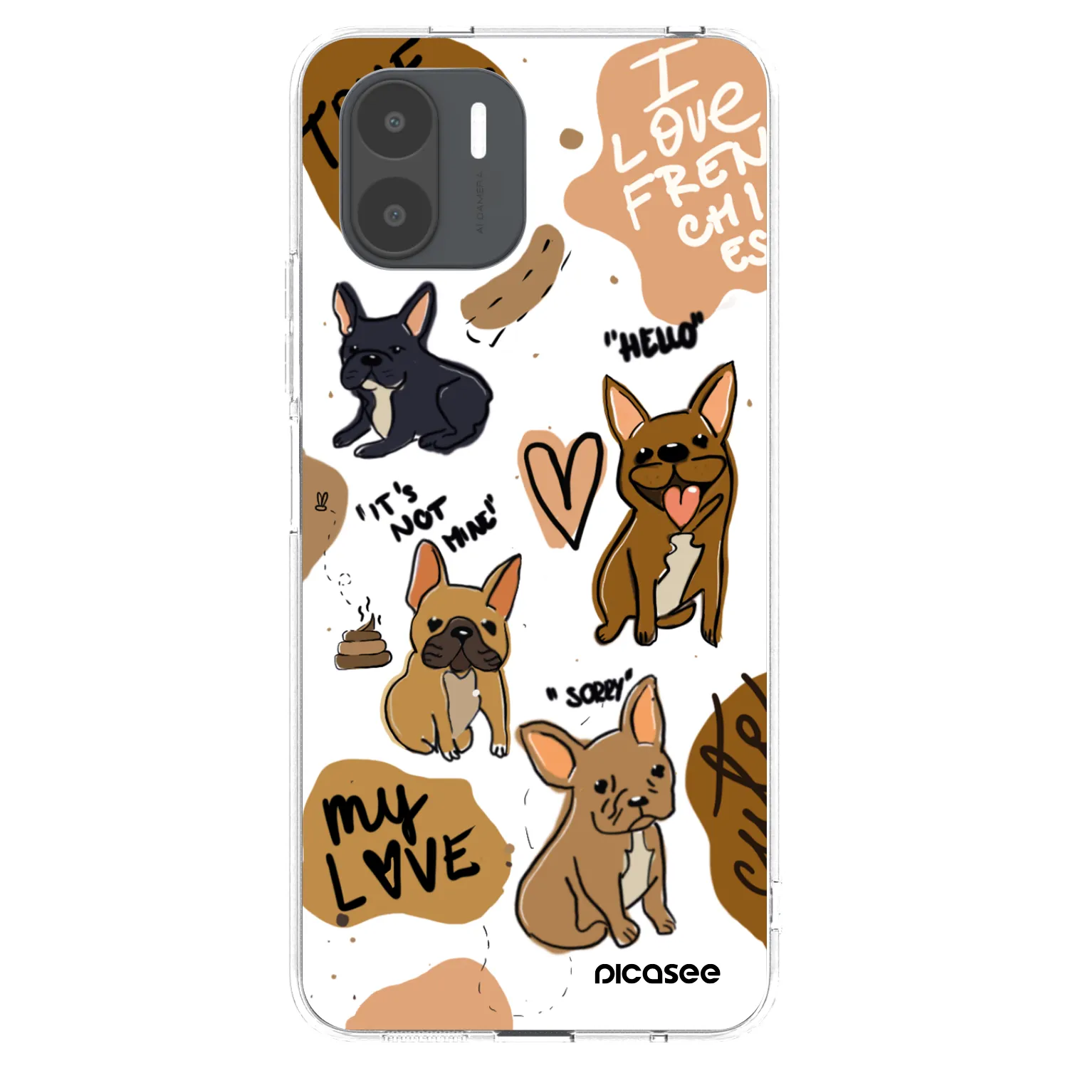 Picasee Xiaomi Redmi A2 Hülle - Transparentes Silikon - Frenchies