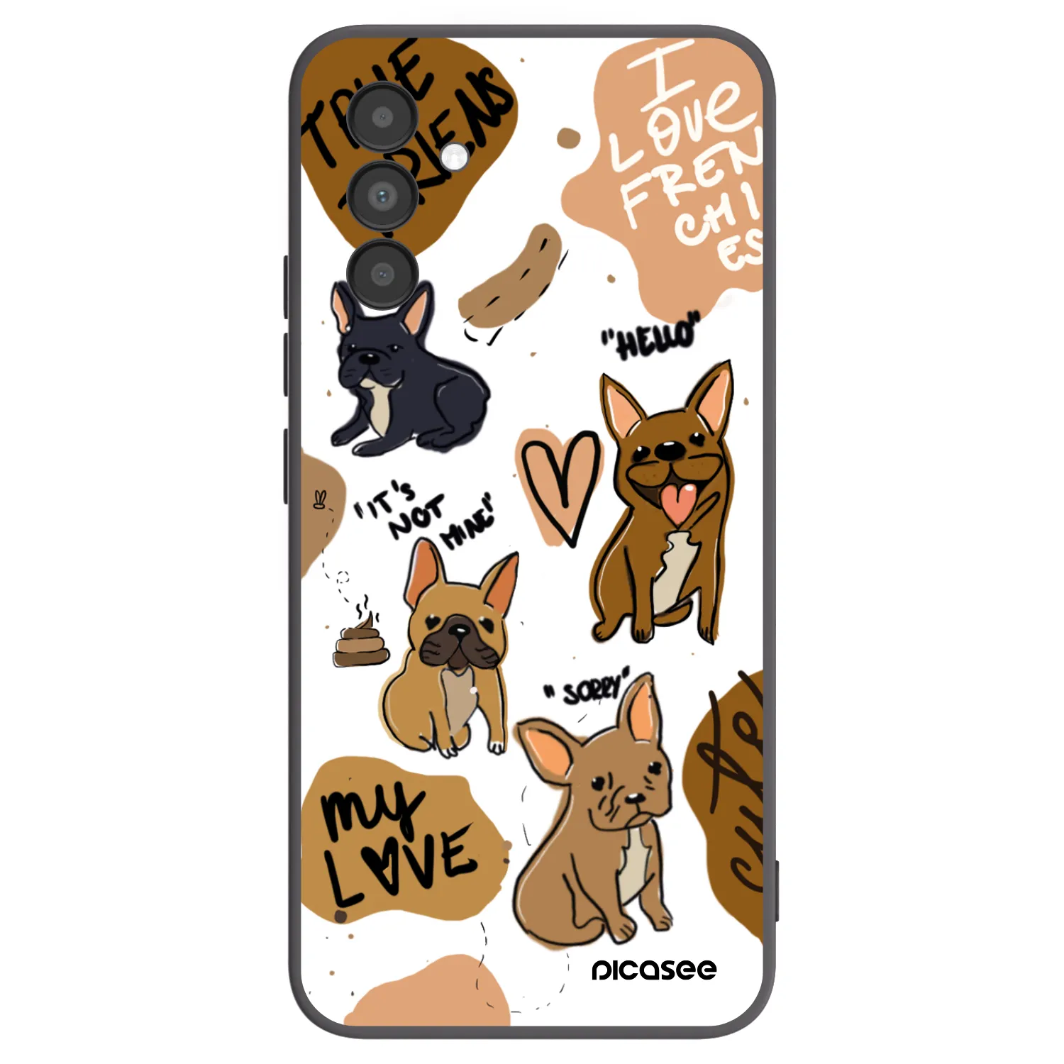 Picasee Samsung Galaxy A04s A047F Hülle - Schwarzes Silikon - Frenchies