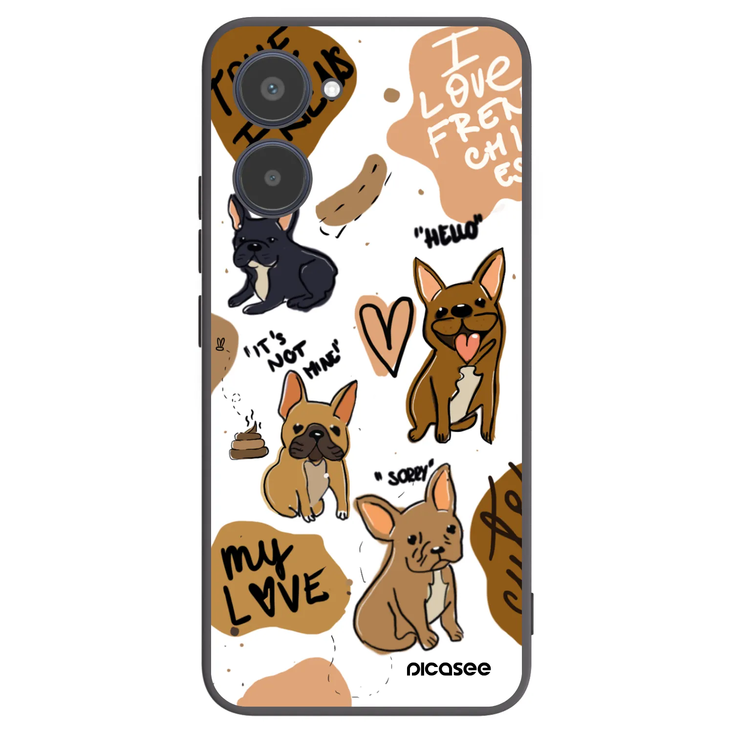 Picasee Realme 10 4G Hülle - Schwarzes Silikon - Frenchies