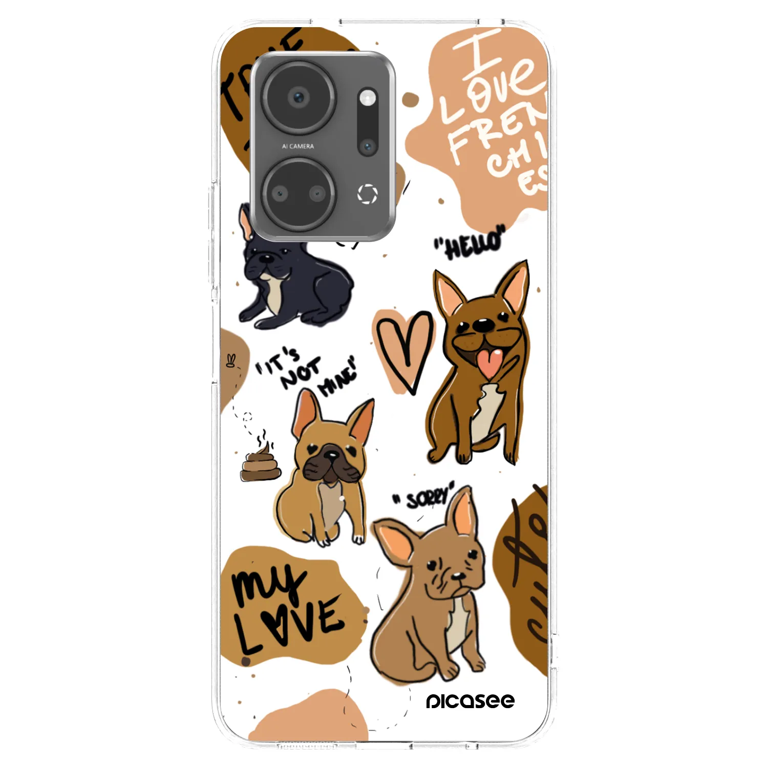 Picasee Honor X7a Hülle - Transparentes Silikon - Frenchies