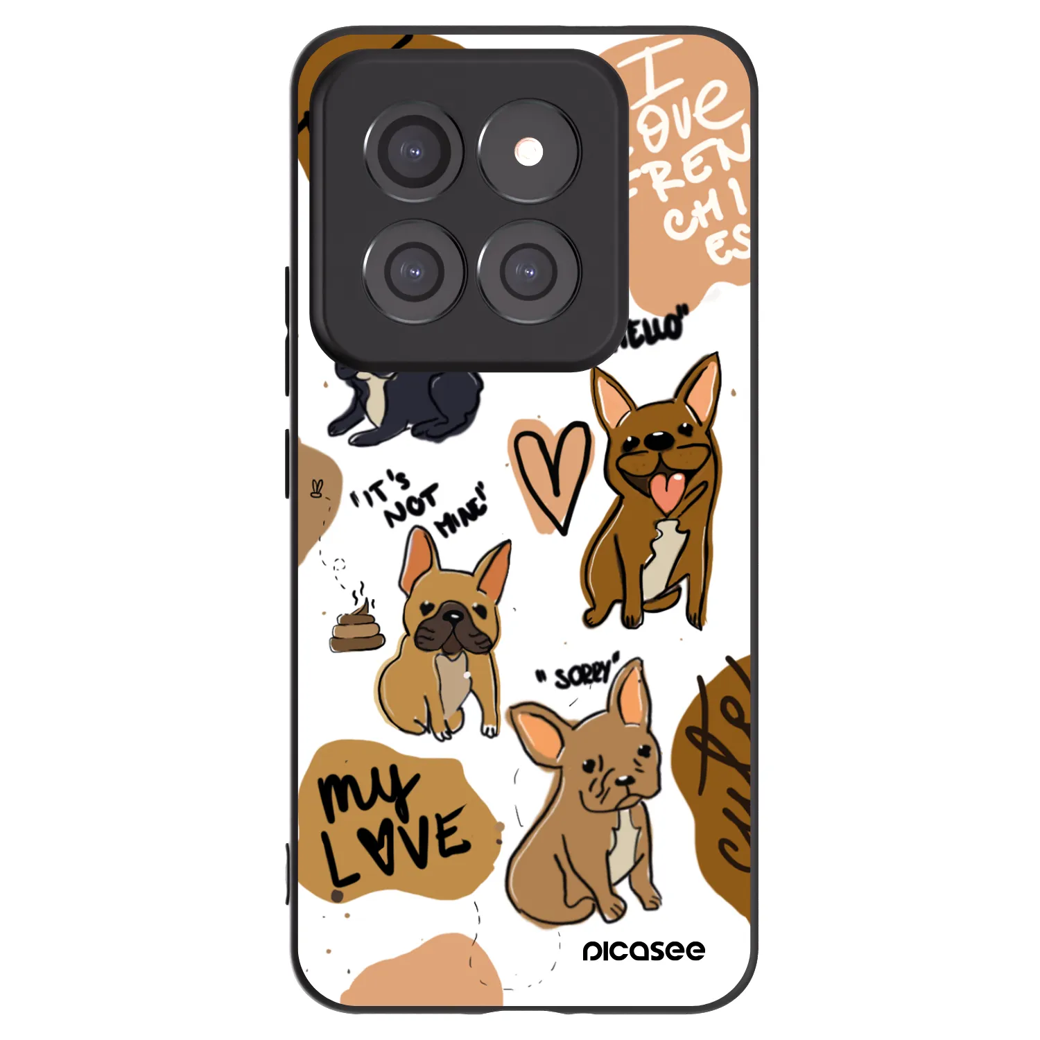 Picasee Xiaomi 14 Pro Hülle - Schwarzes Silikon - Frenchies