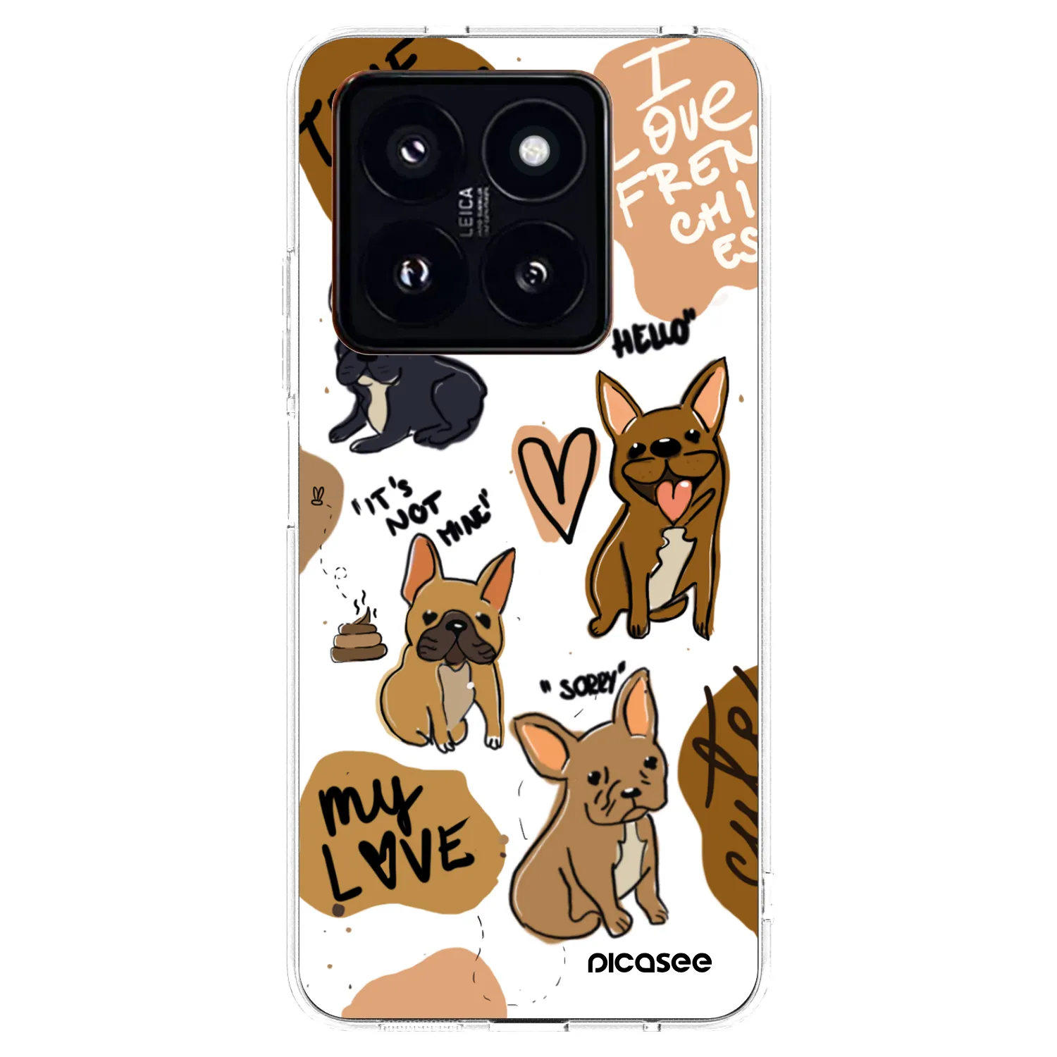 Picasee Xiaomi 14 Pro Hülle - Transparentes Silikon - Frenchies