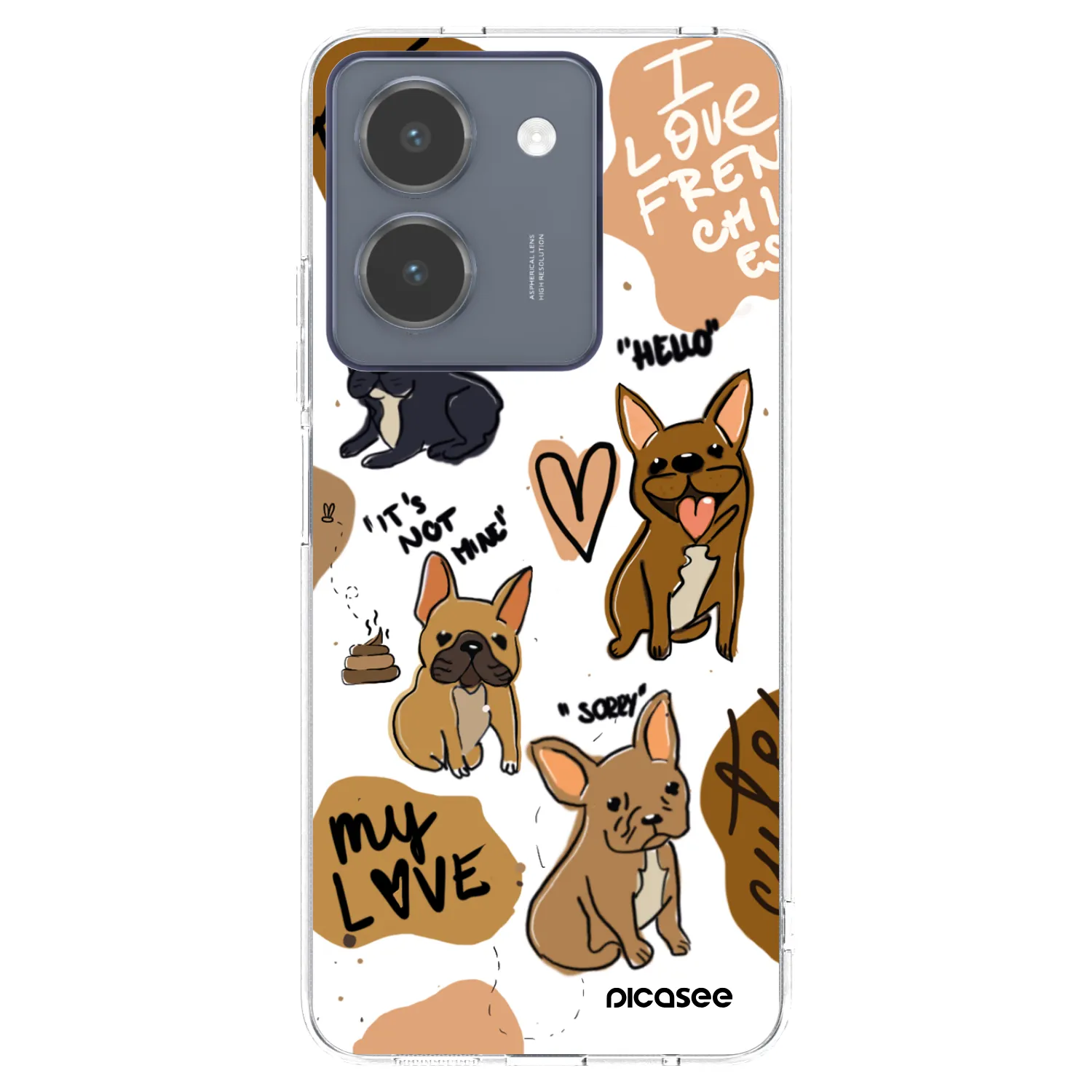 Picasee Vivo Y36 4G Hülle - Transparentes Silikon - Frenchies