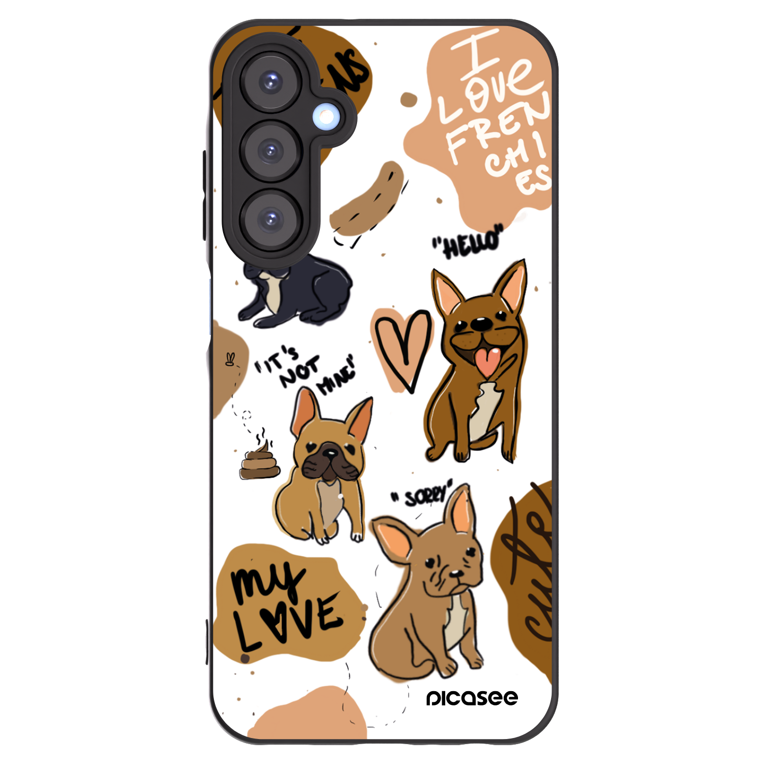 Picasee Samsung Galaxy A25 A256B 5G Hülle - Schwarzes Silikon - Frenchies