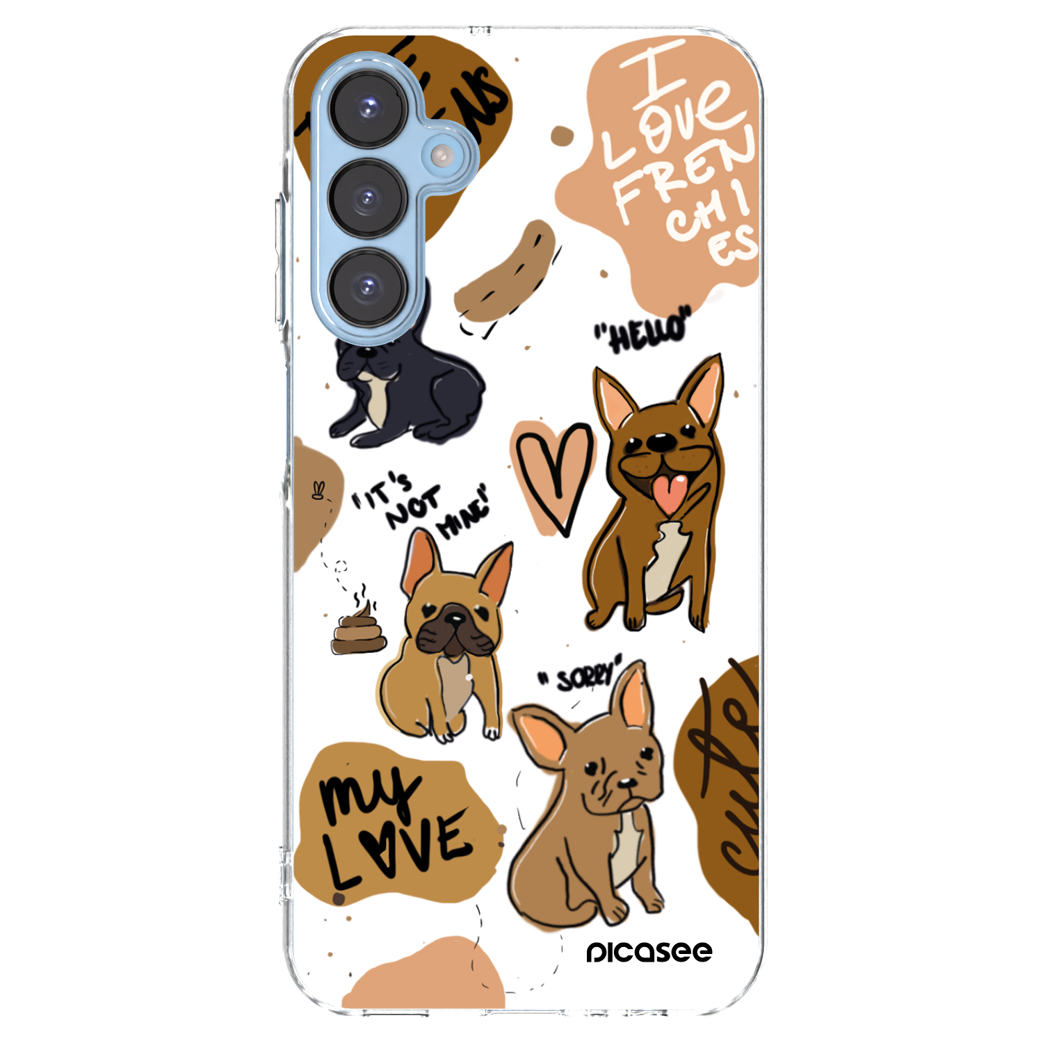 Picasee Samsung Galaxy A15 A156B 5G Hülle - Transparentes Silikon - Frenchies