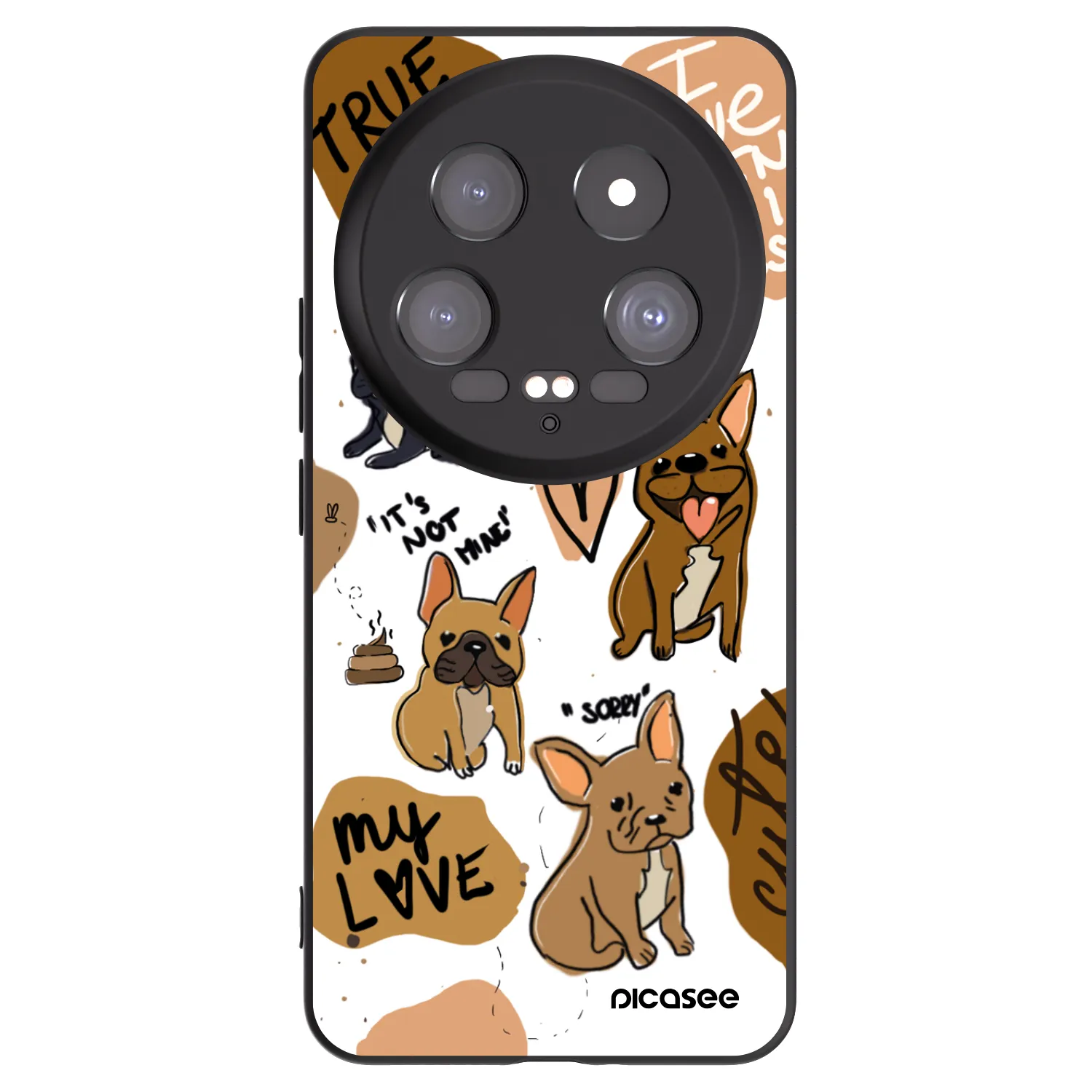 Picasee Xiaomi 14 Ultra Hülle - Schwarzes Silikon - Frenchies