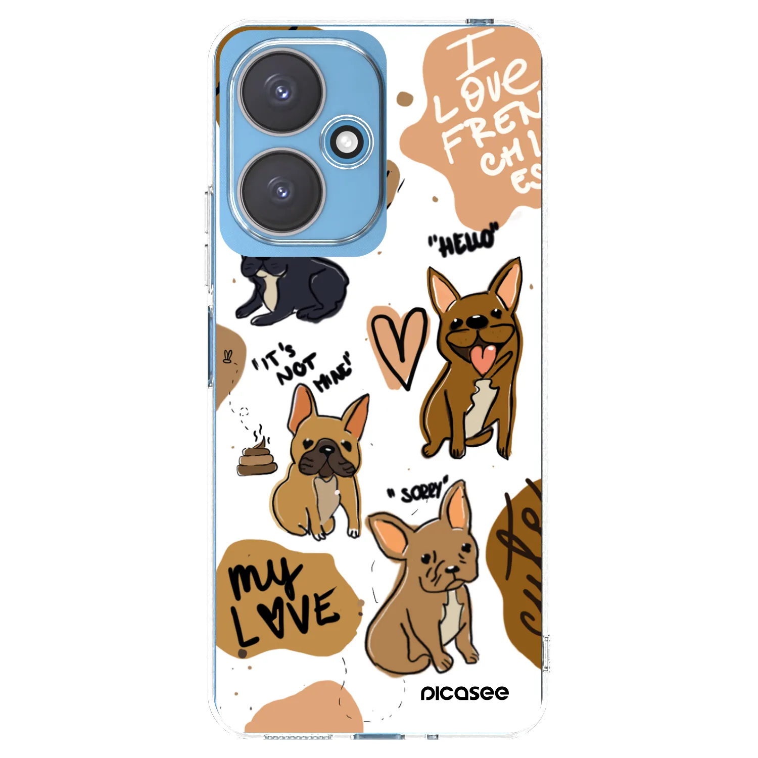 Picasee Xiaomi Redmi 13C 5G Hülle - Transparentes Silikon - Frenchies