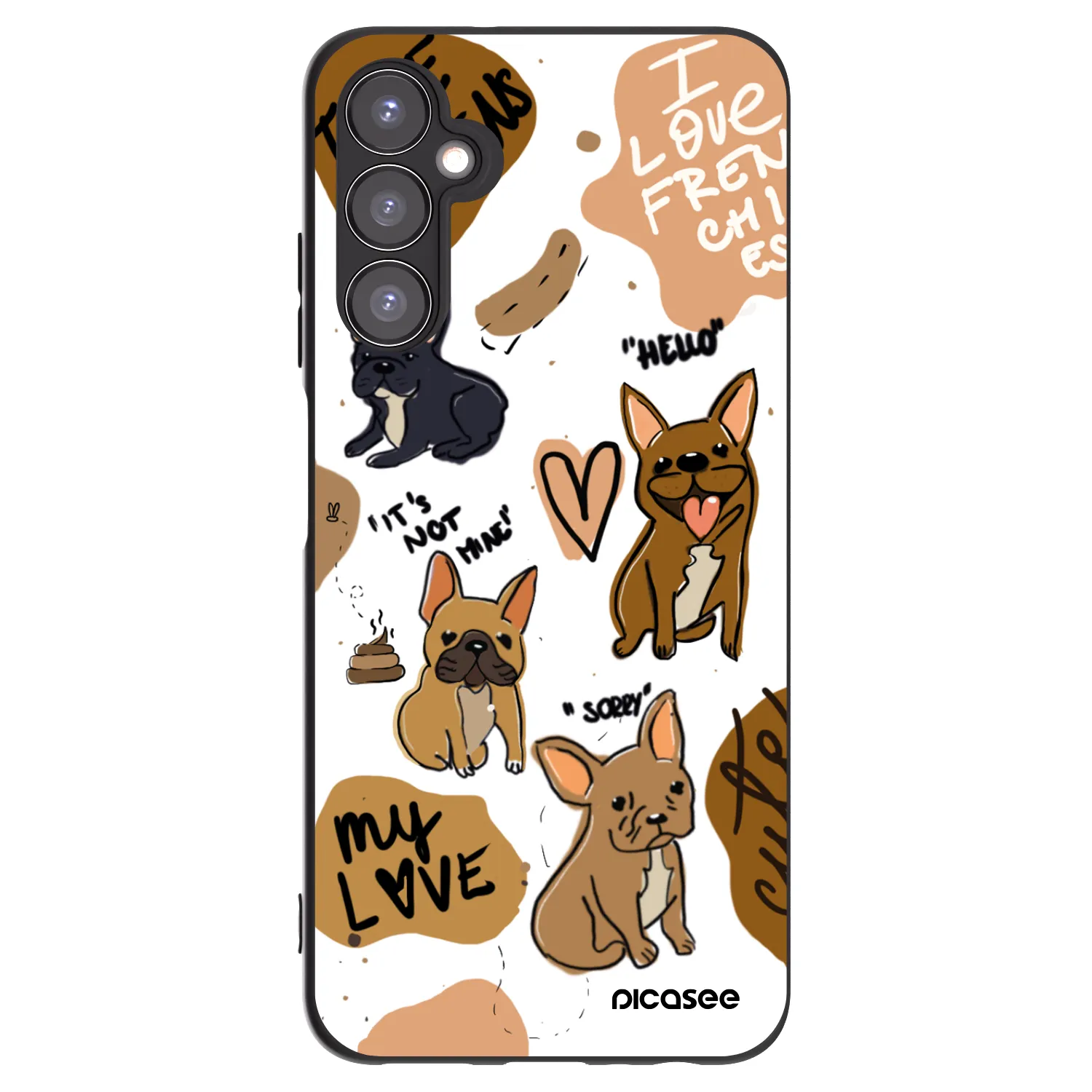 Picasee Samsung Galaxy A05s A057G Hülle - Schwarzes Silikon - Frenchies