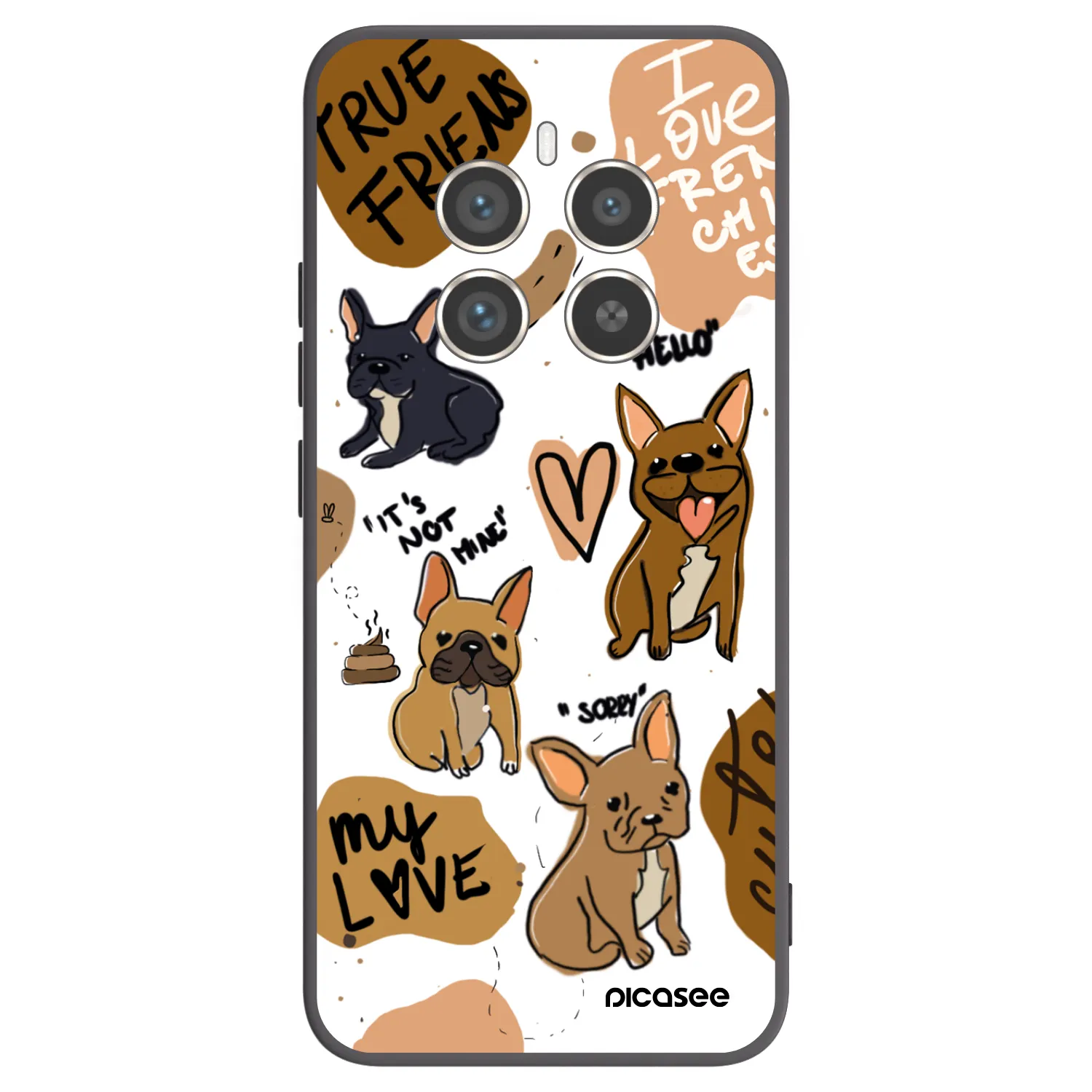 Picasee Realme 12 Pro 5G Hülle - Schwarzes Silikon - Frenchies